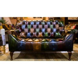 Metropolitan Rub-Off Leather Patchwork 2 Seater Sofa - thumbnail 4
