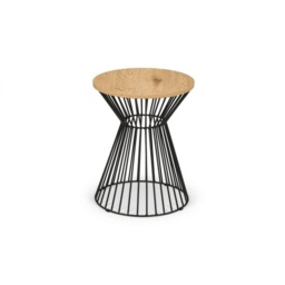 Julian Bowen Jersey Round Wire Lamp Table - Euro Oak - thumbnail 2