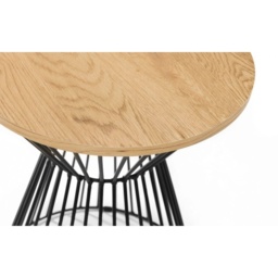 Julian Bowen Jersey Round Wire Lamp Table - Euro Oak - thumbnail 3