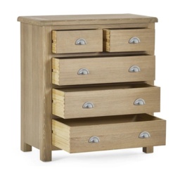 Julian Bowen Memphis 3 2 Drawer Chest - Limed Oak - thumbnail 3