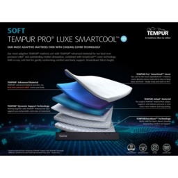Tempur Pro Luxe SmartCool Soft Mattress - EU Single - 90cm x 200cm - thumbnail 6