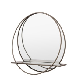 Gallery Direct Winslow Large Mirror and Integrated Shelf 58cm - Black - thumbnail 3