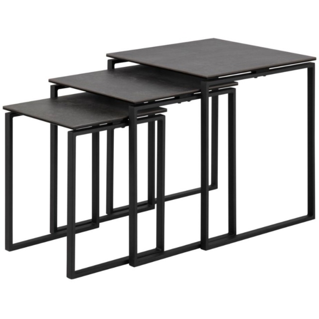 Katrine Ceramic Nest Of Tables - Black - image 1