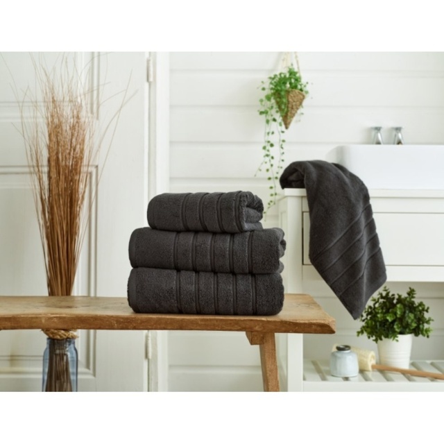 The Lyndon Company Rainham Cotton Towel - Charcoal - Face Towel - image 1