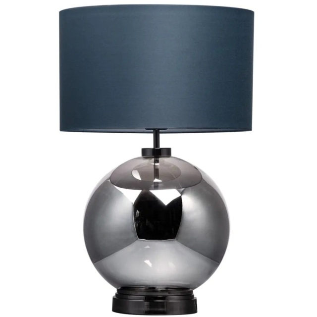 BHS Metro Large Glass Table Lamp - Black Nickel/Grey - image 1