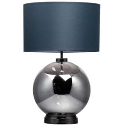 BHS Metro Large Glass Table Lamp - Black Nickel/Grey
