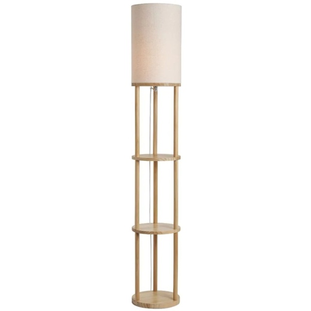 BHS Shelby Shelving Floor Lamp - Oak/Natural - image 1