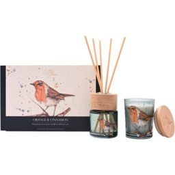Meg Hawkins Mini Candle and Diffuser Gift Set Robin - Orange and Cinnamon