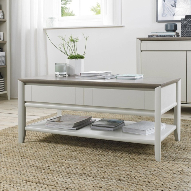 Brampton Rectangular Coffee Table With Drawer - Grey - image 1