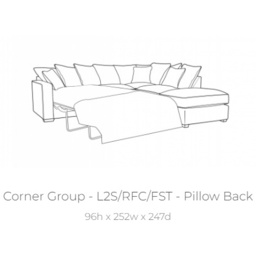 Bertie Pillow Back Sofa Bed Corner Group - Fabric Grade C - FST/LFC/R2S - thumbnail 4