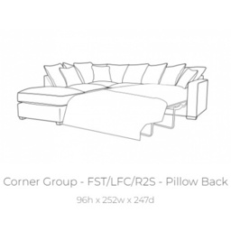 Bertie Pillow Back Sofa Bed Corner Group - Fabric Grade C - FST/LFC/R2S - thumbnail 5