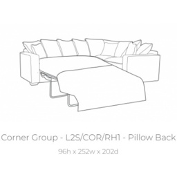 Bertie Pillow Back Sofa Bed Corner Group - Fabric Grade C - FST/LFC/R2S - thumbnail 6