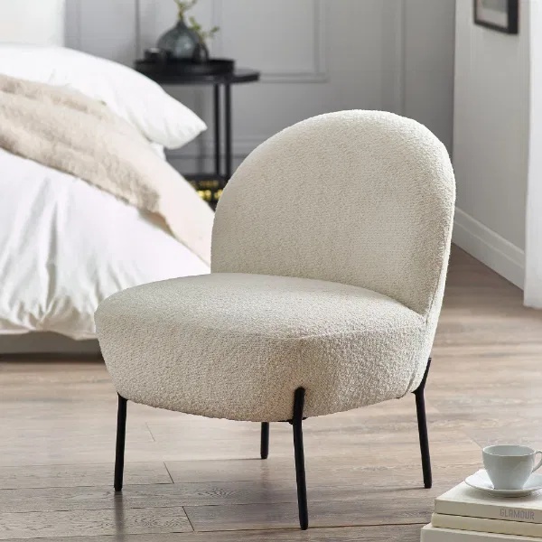 Julian Bowen Lulu Boucle Accent Chair - Ivory