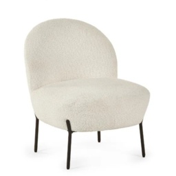 Julian Bowen Lulu Boucle Accent Chair - Ivory - thumbnail 3
