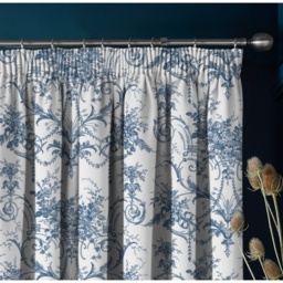 Laura Ashley Tuileries Pencil Pleat Curtains - Midnight - W 88 x D 90 - thumbnail 2