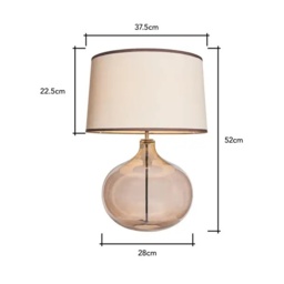 BHS Petrice Mink Glass Ball Large Table Lamp - Brown - thumbnail 4