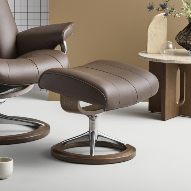 Stressless Paul Footstool With Signature Base - Paloma Leather - image 1