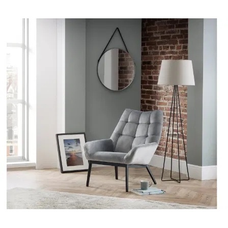 Julian Bowen Lucerne Velvet Chair - Grey - image 1