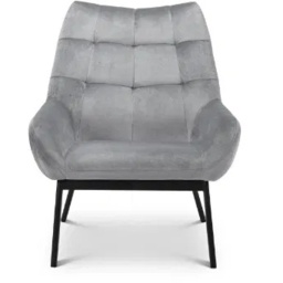 Julian Bowen Lucerne Velvet Chair - Grey - thumbnail 2