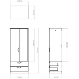 Cambourne Cam131 Triple 2 Drawer Wardrobe - Finish - thumbnail 7