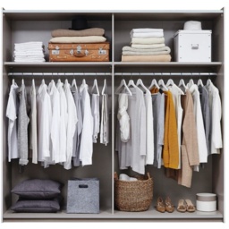 Korbach Stone Grey and Metallic Grey 218cm Sliding Door Wardrobe - thumbnail 5