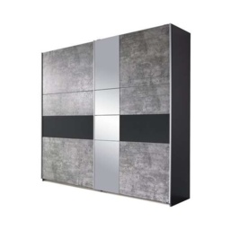 Korbach Stone Grey and Metallic Grey 218cm Sliding Door Wardrobe - thumbnail 2