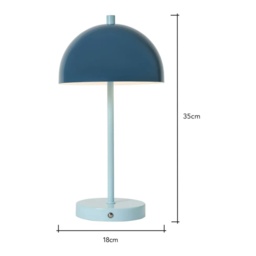 BHS Semi Dome USB-C Rechargeable Table Lamp - Blue - thumbnail 6