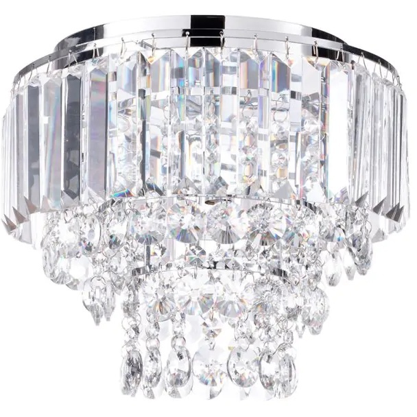 BHS Paladina Flush 30cm Ceiling Light - Chrome/Clear - image 1