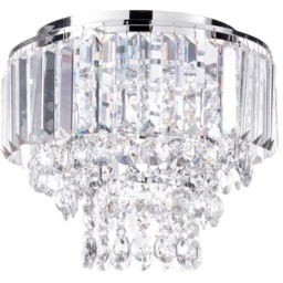 BHS Paladina Flush 30cm Ceiling Light - Chrome/Clear - thumbnail 1