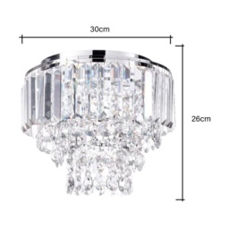 BHS Paladina Flush 30cm Ceiling Light - Chrome/Clear - thumbnail 2