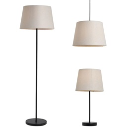 BHS Brie Floor and Table Set with EasyFit Shade - Black - thumbnail 1