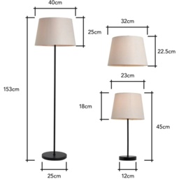 BHS Brie Floor and Table Set with EasyFit Shade - Black - thumbnail 5