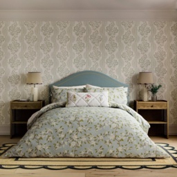 Sanderson National Trust Damson Blossom Duvet Set - Porcelain - Single