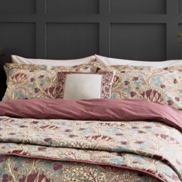 Morris and Co Artichoke Duvet Set - Dove Grey and Wine - Double - thumbnail 2