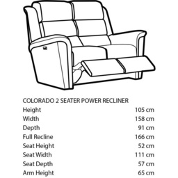 Parker Knoll Colorado 2 Seater Power Recliner Sofa - Fabric Grade A - thumbnail 3