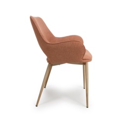 Collins Fabric Dining Chair - Brick - thumbnail 3