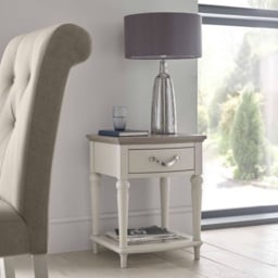 Montreal Square Lamp Table - Grey Oak and Soft Grey - thumbnail 1