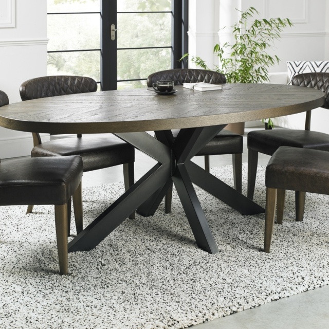 Winnipeg Fumed Oak 200cm Dining Table - image 1