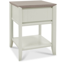 Brampton Grey Square Lamp Table With Drawer - thumbnail 3