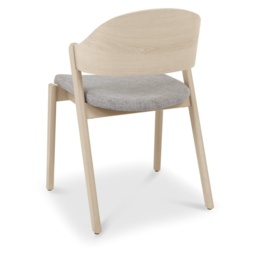 Delta Scandi Oak Ply Back Dining Chair - Grey Fabric Pair - thumbnail 4