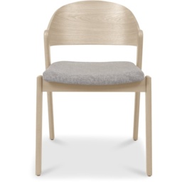Delta Scandi Oak Ply Back Dining Chair - Grey Fabric Pair - thumbnail 3