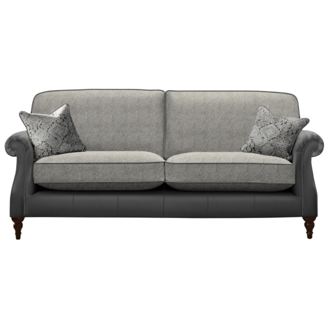 Parker Knoll Eastbury Grand Formal Back Leather/Fabric Sofa - Leather/Fabric Mix - image 1