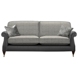 Parker Knoll Eastbury Grand Formal Back Leather/Fabric Sofa - Leather/Fabric Mix - thumbnail 2