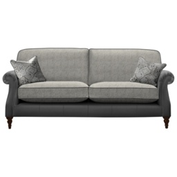Parker Knoll Eastbury Grand Formal Back Leather/Fabric Sofa - Leather/Fabric Mix - thumbnail 1