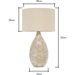 BHS Inar 2 Tone Ceramic Table Lamp - Natural - thumbnail 2