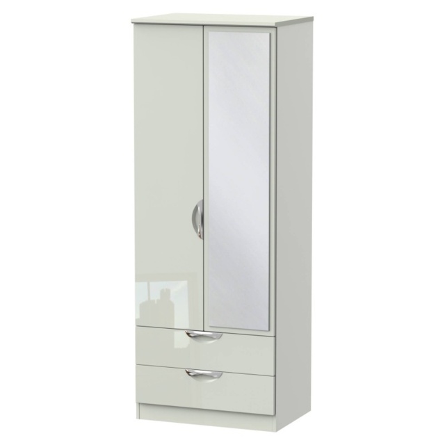 Cambourne Cam082 Tall Double Gents Wardrobe With Mirror Door - Finishes - image 1