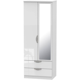 Cambourne Cam082 Tall Double Gents Wardrobe With Mirror Door - Finishes - thumbnail 4