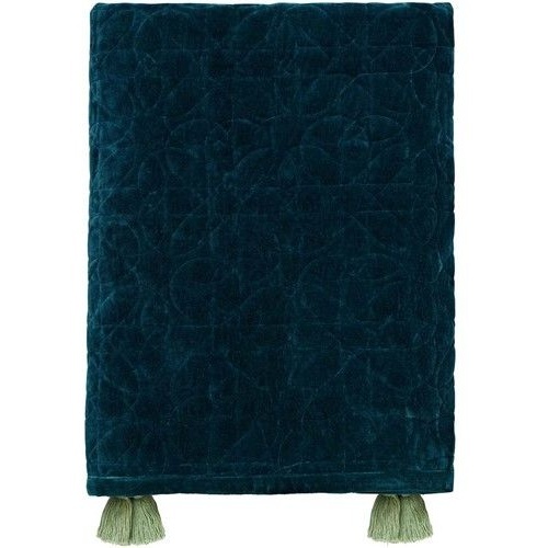 Morris and Co Honeysuckle and Tulip Quilted Throw Teal - image 1