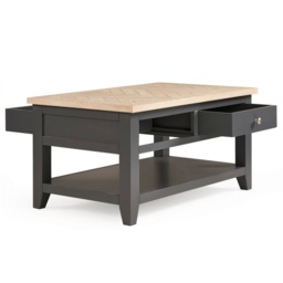 Julian Bowen Bordeaux Rectangular Coffee Table - Dark Grey - thumbnail 4