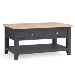 Julian Bowen Bordeaux Rectangular Coffee Table - Dark Grey - thumbnail 2